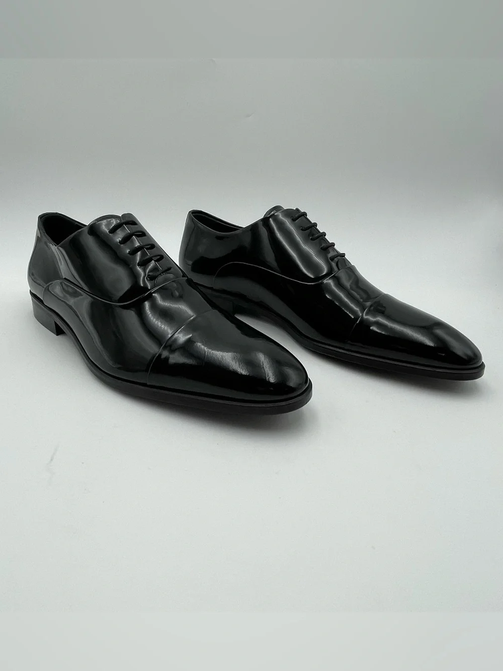 VELLAPAIS Scotland CapToe SZ 12 Black Patent Leather Oxford Dress Shoe MSRP $329